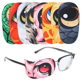 Penitue 8pcs Kids Right Eye Patches for Glasses, Eyepatches for Lazy Eyes Amblyopia and Strabismus Cute Colorful Design Breathable Soft Eye Covers Children Toddlers