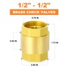 GASHER 2PCS Brass Check Valve 1/2" FNPT Thread, Backflow Prevention,