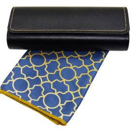 BELESI Glasses Case Hard Case with XL Glasses Cleaning Cloth – Glasses Case for Men and Women – Hard Case – Glasses Case + Microfibre Cloth, black