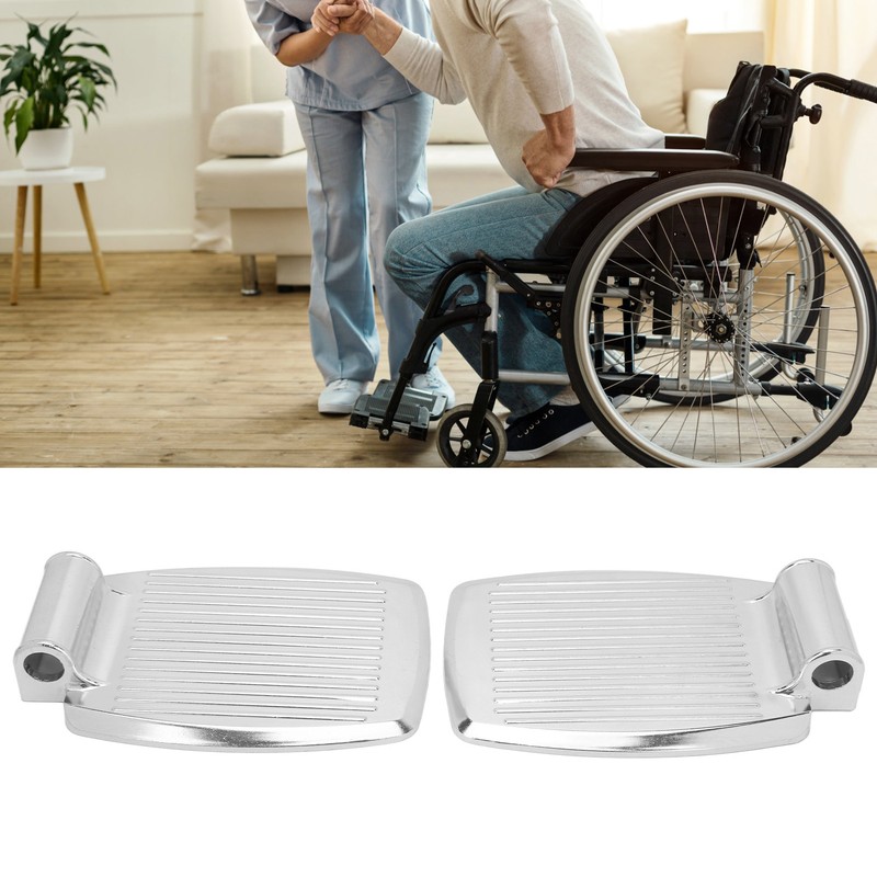 2pcs Wheelchair Footrests Aluminum Alloy Replacement Wheelchair Footplate Pedal Accessory