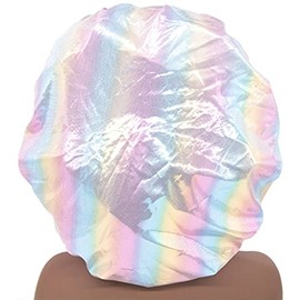 HAR LONDON FASHION 21 Styles Large Satin Sleeping Cap Satin Bonnet Curly Hair Night Sleep Wrap Caps For Women (White 1)