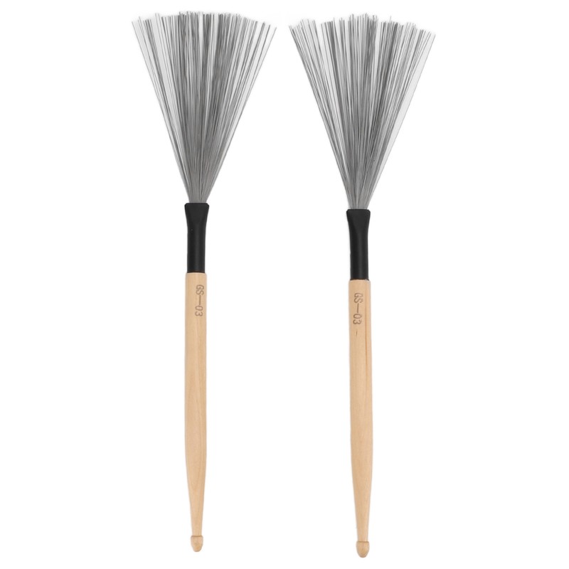 2PCS Drum Brush Double Headed Dual Purpose Maple Drumstick Rubber