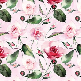 Anniversary House PJ367850 33cm| Pack of 20 Tiflair Blush Pink Powdery Roses Lunch Napkins 3 ply, Multi-Coloured