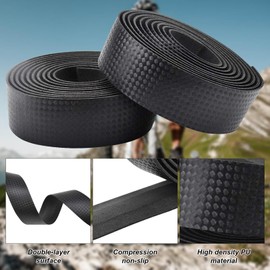 Cutiolly Cycling Bicycle Handlebar Tape, 2 Pieces Handlebar Tape, Road Bike, Black, Bicycle Handlebar Tape, Road Bike, Tape Bicycle Handlebar Tape, Non-Slip Shockproof Grip Tape for Road Bike