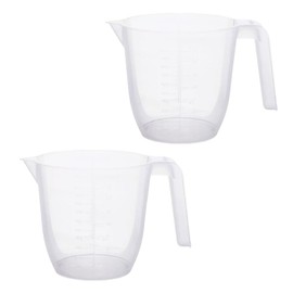 Home fittings ® 2X Wham Large 2L Measuring Jugs 2 Litre per Jug, Handle Embossed Ideal Non-Toxic BPA-Free Measuring Scales for Kitchen Food Baking Preparation, Water or Gravy Food Safe (Pack of 2)