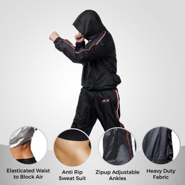 DEFY - Traje de sauna resistente para bajar de peso, cuerpo completo, sudadera con capucha para hombres y mujeres, traje antidesgarro, gimnasio, entrenamiento, ejercicio