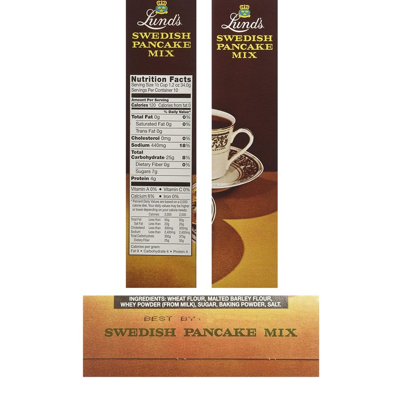 Lund’s Swedish Pancake Mix, Deliciously Thin & Light Pancakes, 12