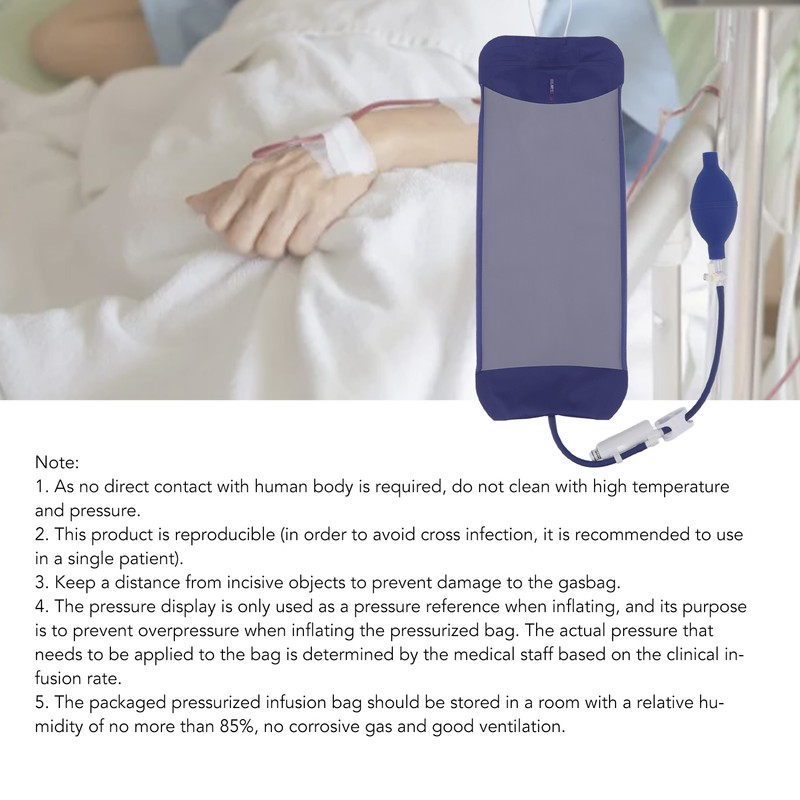 Pressure Infusion Bag 1000ml TPU Cloth Good Air Tightness Reusable