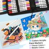 48 Coloured Acrylic Pens Set Waterproof Double Tip Design Acrylic