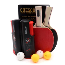 Black Scorpion CUESOUL-II Player Table Tennis Set with 2 Paddle and 4 Ball Retractable Net