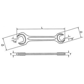ASH SW0608 Round Double Ended Spanner, Strong Type, JISH 0.2 x 0.3 inches (6 x 8 mm)