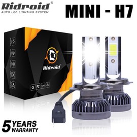 RIDROID 2x H7 LED Headlight Bulb Kit High/Low Beam 26000LM Super Bright 6500K Cool White