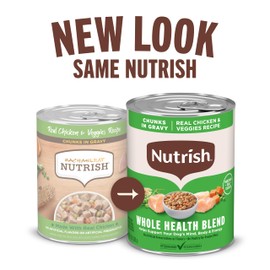 Nutrish Rachael Ray Wet Dog Food Chunks in Gravy Real Chicken & Veggies Recipe, 13 oz. Can, 12 Count