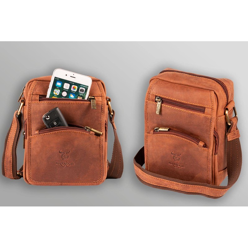 MATADOR Men's Genuine Leather Shoulder Bag Work Bag Small Shoulder