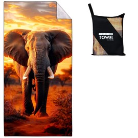 Violetpos Elephant Beach Towel 90 x 180 cm Quick Drying Animal Bath Towel Sand-Free Towel Beach Towel Beach Towels Large Bath Towel Portable Towels Lightweight and Thin Animal Theme