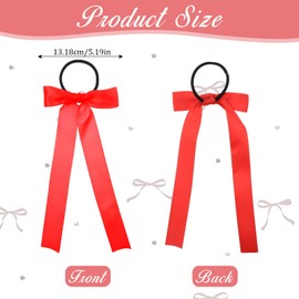 10PCS Silky Satin Hair Accessories Bow Hair Tie Oversized Bowknot Bows Velvet Hair Ribbon Elastics Hair Scrunchies Satin Hair Ribbon Bowknot Long Tail Ribbons for Women Girls