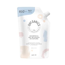 OH! GANICS Refill Shampoo & Body Wash, en espuma jabón para baño 440 ML