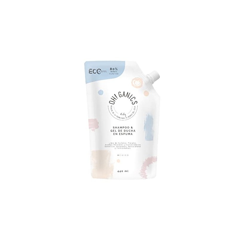 OH! GANICS Refill Shampoo & Body Wash, en espuma jabón