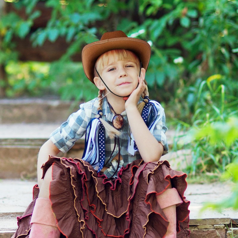 Hercicy 6 Pcs Kids Cowboy Hat Cowgirl Western Hat for