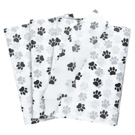 120 Sheets Gift Wrapping Tissue Paper Bulk, Black Dog Paw Print Tissue Paper for Gift Bags, Decorative Art Papers for DIY Crafts Wedding Birthday Baby Showers Holiday Party Decor, 20x14 Inches