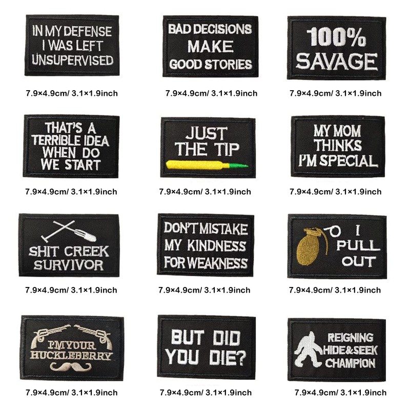 Woohome 40 PCS Iron on Patches, Assorted Slogan Embroidered Patch