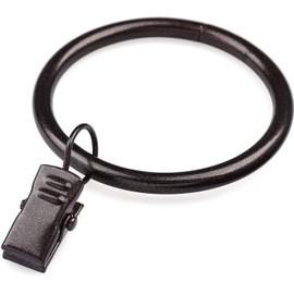 Curtain Rings with Clips Interior Diameter 1.75inch,Fits Up to 1 1/2 Inch Rod (Oil Rubbed Bronze-28pcs)