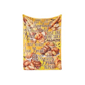 Huglanket Bread Bakery Gifts Blanket, Bed Flannel Plush Throw, for Bread Lover, Women, Female (50"x 65")