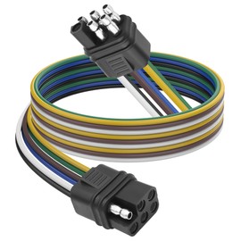XMSJSIY 6 Way Quadrat Anhänger Verlängerungskabel Draht Kabelbaum 6-Pin Quadrat Stecker zu Buchse Fahrzeug-Seite und Anhänger-Seite Verkabelung Gurt Steckverbinder Kabel - 1M / 3.2FT