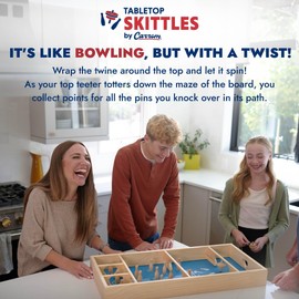Carrom Skittles Game – Large Board Games for Adults & Children – Wooden Family Board Games for Family Night – Indoor and Outdoor Games for Family