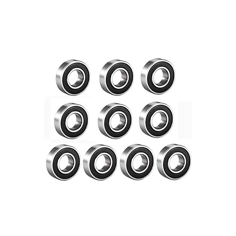 10 Pack Deep Groove Ball Bearing Double Side Rubber Sealed