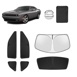 6pcs Car Window Shades for Dodge Challenger 2015-2023 (SXT, RT, GT) Accessories,Windshield Side Rear Full Sunshade,Sun Visor UV Blocking, Privacy Protection and Blackout for Camping Outdoor