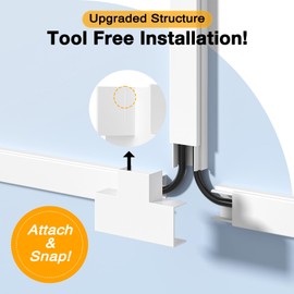 Delamu Delamu 157in Cord Hider, Cable Management Raceway, Paintable Wire Cover for Cords for TV on Wall, 10 X L15.7 W1.18 H0.6in, White