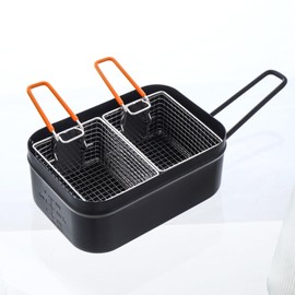 MiliCamp Mestin Perfect Colander Fryer Fry Basket Colander Stainless Steel Oil Drainer Solo Camping Tempura Fryer (Mini (Set of 2))