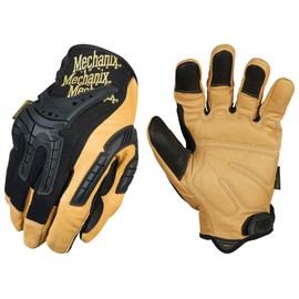 Mechanix Wear: CG Heavy Duty Leather Work Gloves - Vibration Absorbing, Impact + Pinch Protection (Small, Brown/Black)