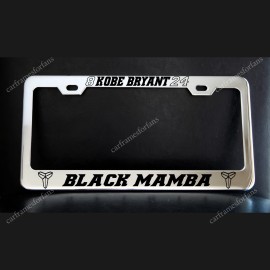 none Black Mamba Kobe Bryant - black logo - Chrome License Plate Frame Metal
