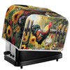 JEOCODY Sunflower Rooster Toaster Oven Covers for Kitchen Polyester Fabric