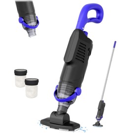 Nichro Pool Vacuum Hot Tub Cleaner 60W Powerful with 18GPM Suction, Cordless Pool Vacuum for Above Ground Pool with 63in Pole, Handheld Spa Vacuum for Hot Tub, Above Ground,1H Running Time