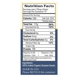 Kevala Organic Tahini 16 oz (Pack of 5)