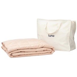 Luna Luxe Cotton Weighted Blankets for Adults - Oeko-Tex Cotton Weighted Blanket Premium Soft Blanket [15lbs - Queen - 60" x 80"] [Blush]