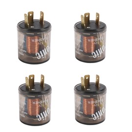 4 pcs 12V 3 Pin Electronic LED Flasher Relay Round Heavy Duty Electronic Turn Signal Light Blinker 3 Prong Turn Signal Flasher Relay