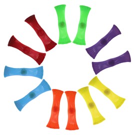 Stretchy Mesh Squeeze Marble Ball Fidget Sensory Toys Set (4" Inch) Calming Relaxing Children Birthday Party Favors and Prizes (12 Pack, Assorted Colors)