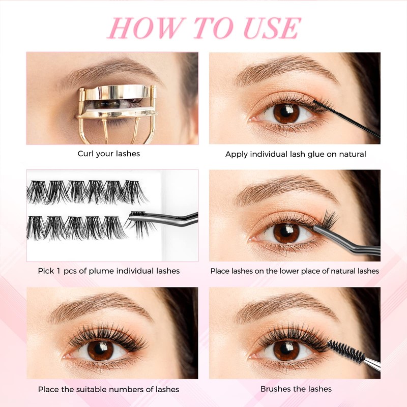 LANKIZ Lash Clusters 72 Pcs DIY Lash Extensions Individual Lashes