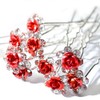 Mont Cherry 10pcs/lot Rose Flower Crystal Rhinestone Wedding Party Bridal