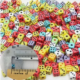 SmartDealsPro 100 Assorted 5MM D6 Mini Dice Game Dot Square Dice Set