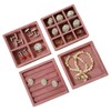 SCIKHEFT Velvet Small Jewelry Tray Organizer - 4PCS Stackable Display