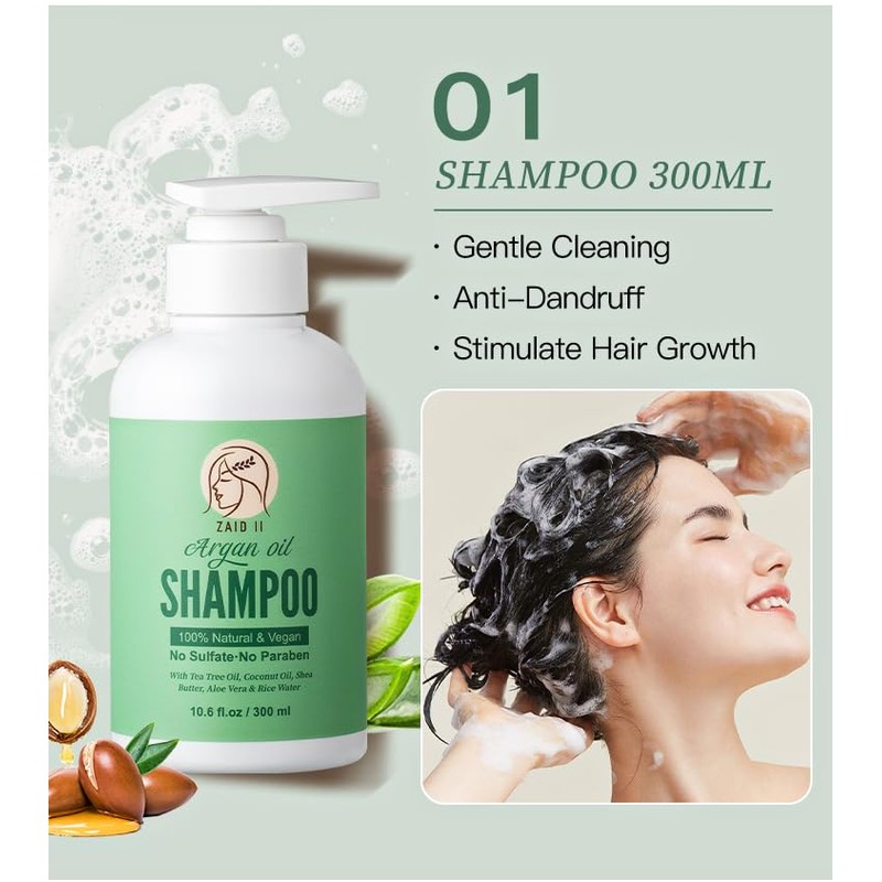 ZAID II Natural Argan Oil - 4 Step Hair Care
