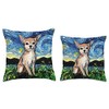 Tan Short Hair Chihuahua Starry Night cute dog art by