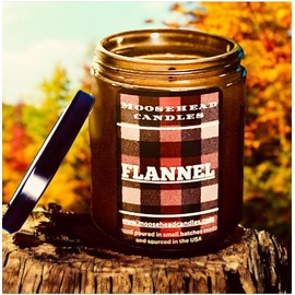Flannel Scented Candle – 8oz | B&B Works Inspired | Natural Cotton Wick | Amber Glass Jar | Cozy Winter Fragrance