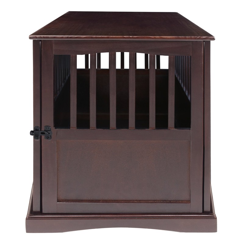 Casual Home Wooden Large Pet Crate, End Table, Espresso, 24