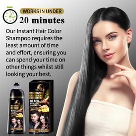 Brown Hair Color Shampoo for Gray Hair Instant Hair Dye Shampoo Hair Coloring in Minutes Natural and Long lasting colour Hair Dye Shampoo for Men and Women 14.2 Fl.Oz